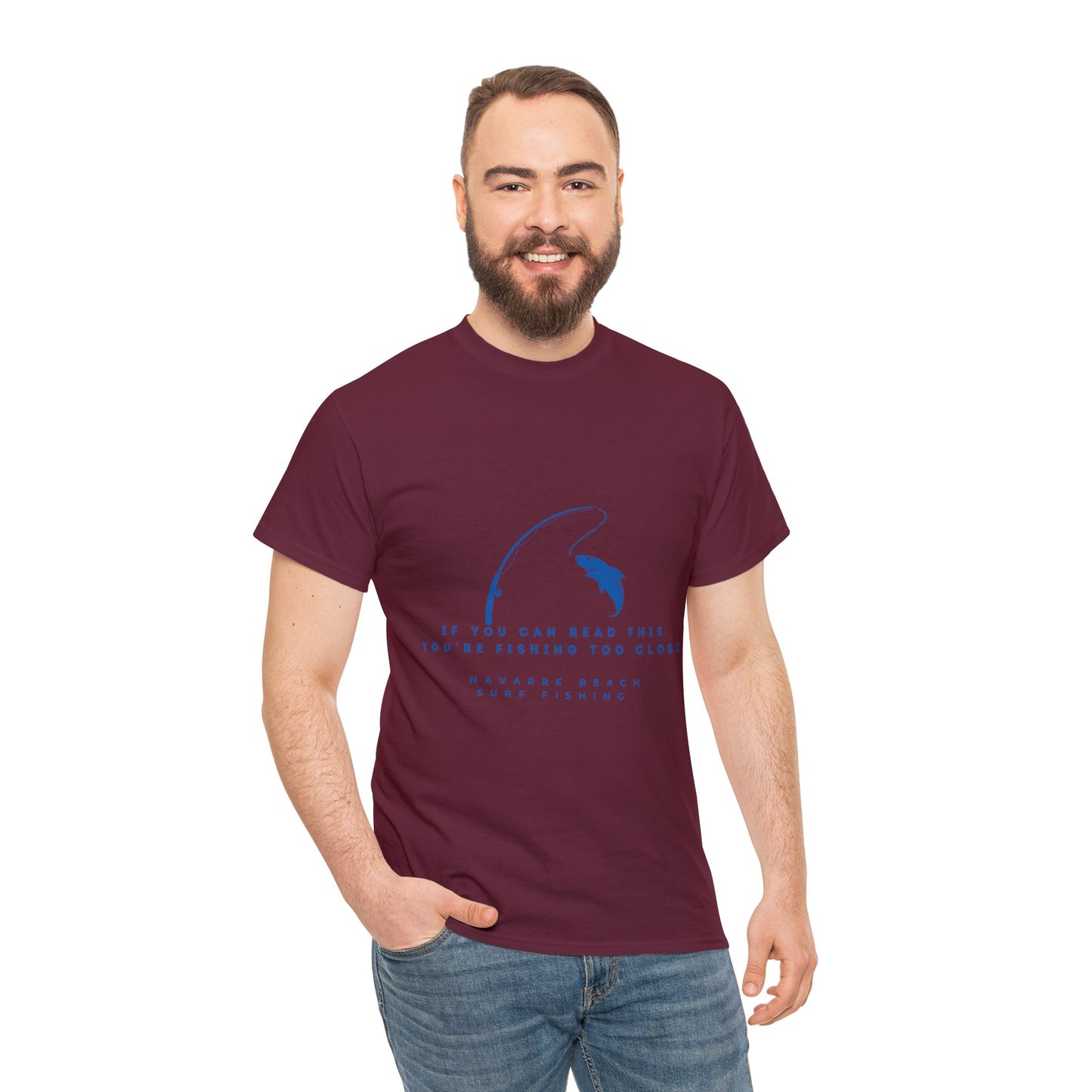 Fishing Too Close Unisex Heavy Cotton Tee