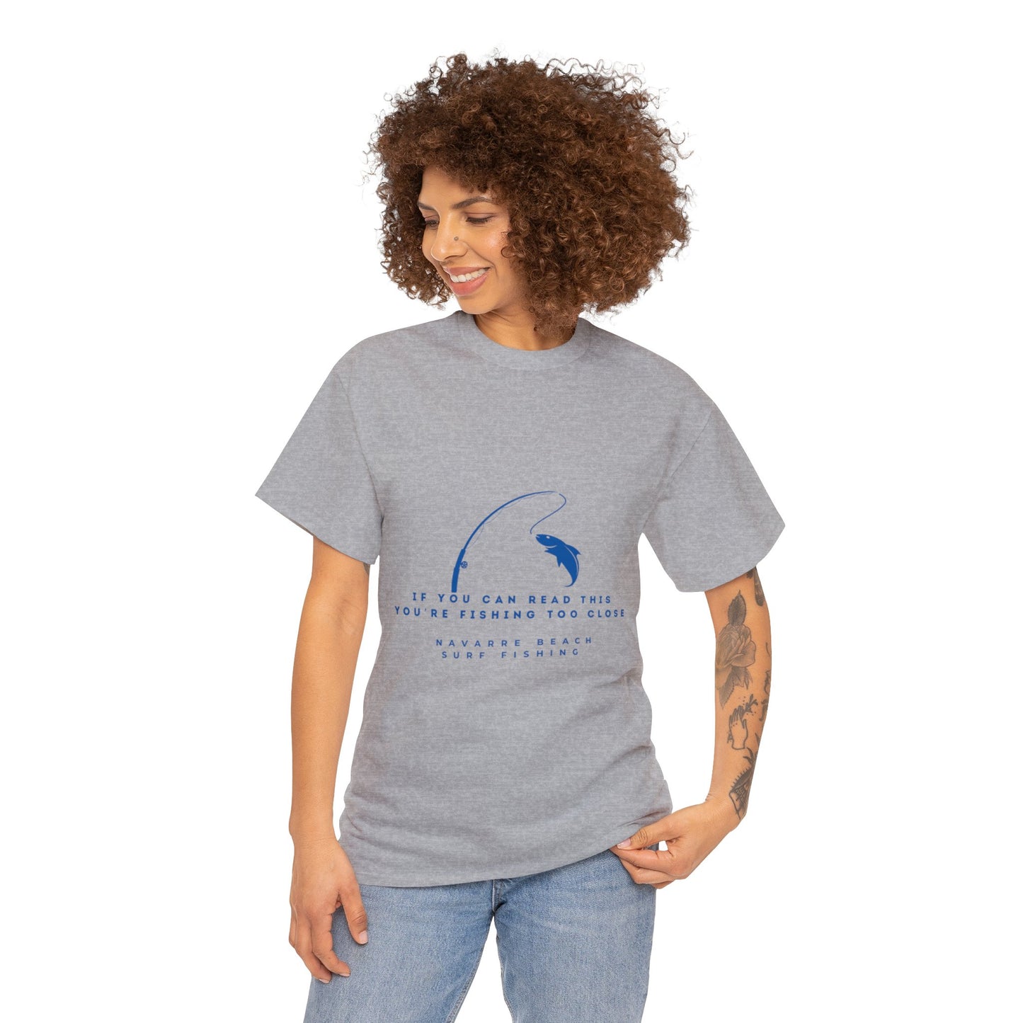 Fishing Too Close Unisex Heavy Cotton Tee