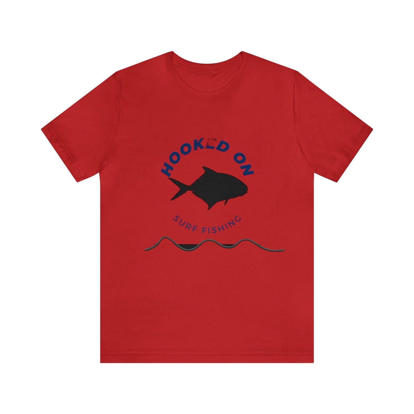 Hooked On Surf Fishing Unisex Jersey Short Sleeve Tee