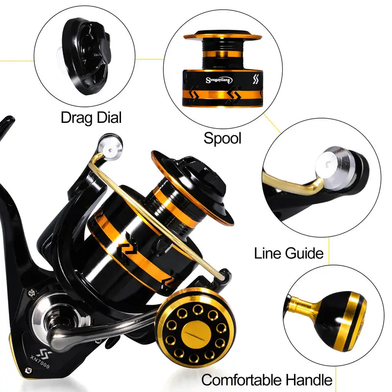 Sougayilang 12+1BB Aluminum Saltwater Reel