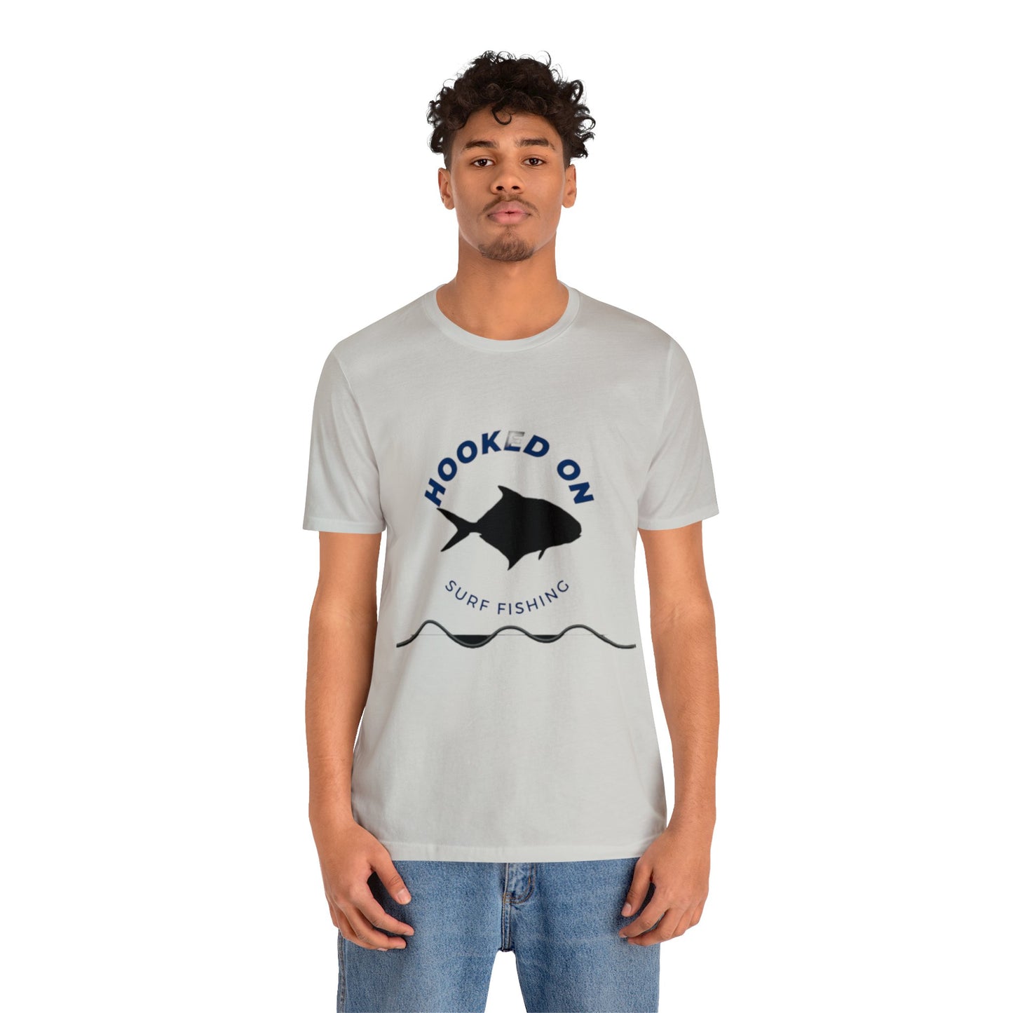 Hooked On Surf Fishing Unisex Jersey Short Sleeve Tee