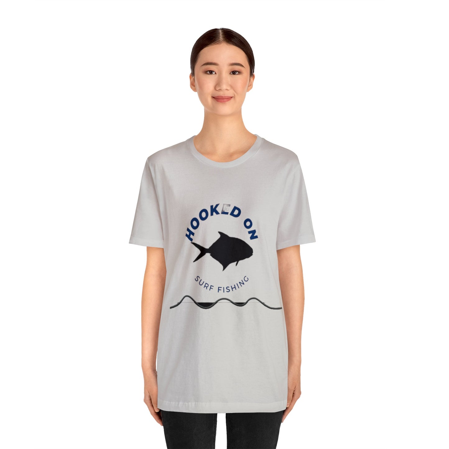 Hooked On Surf Fishing Unisex Jersey Short Sleeve Tee