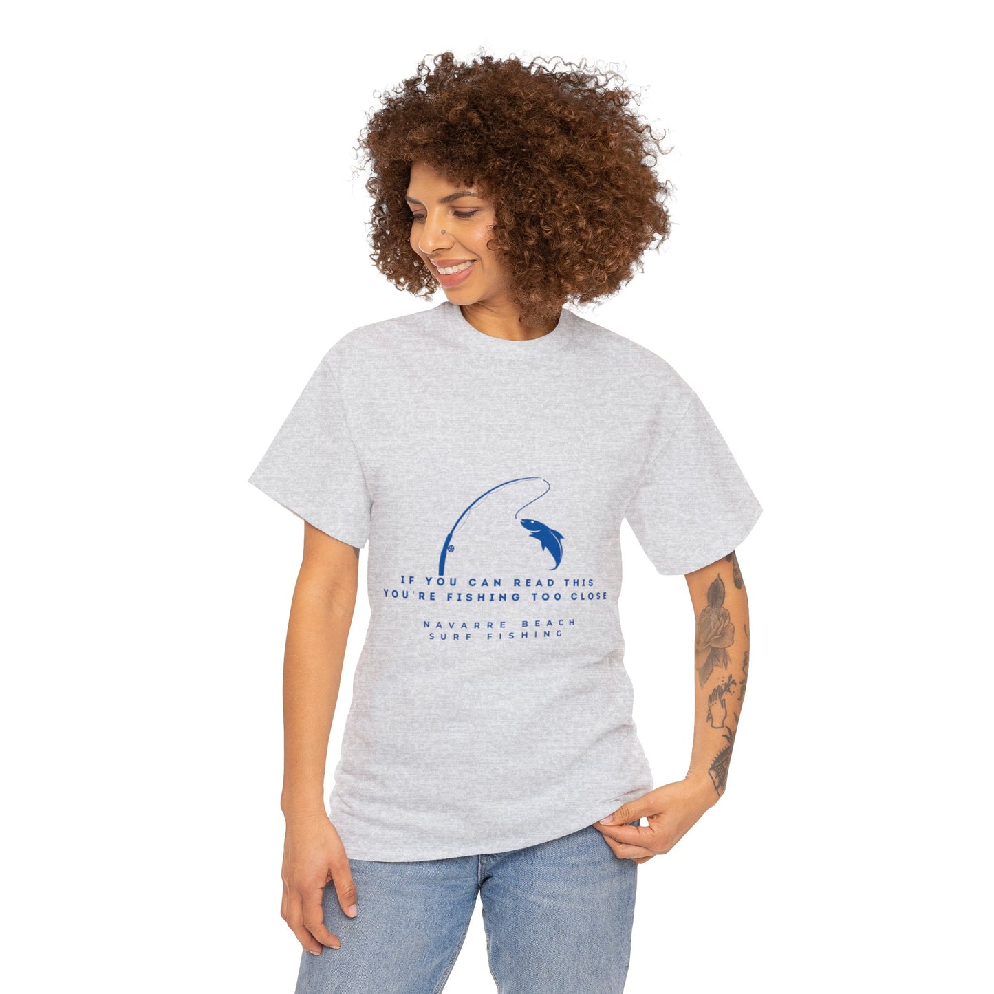 Fishing Too Close Unisex Heavy Cotton Tee