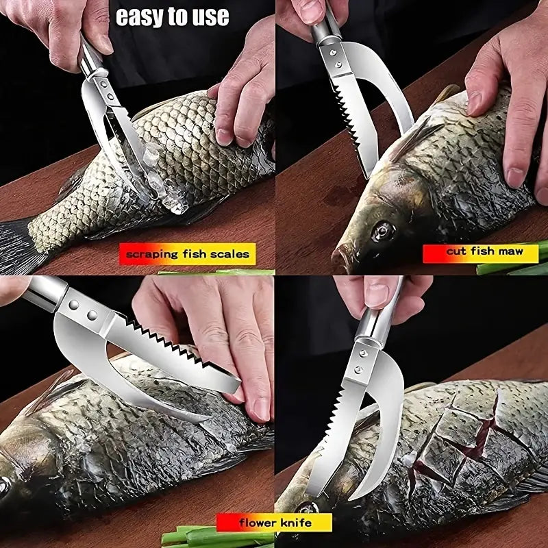 3 in One Stainless Steel Fish Knife