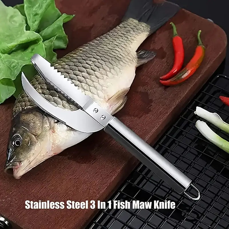 3 in One Stainless Steel Fish Knife