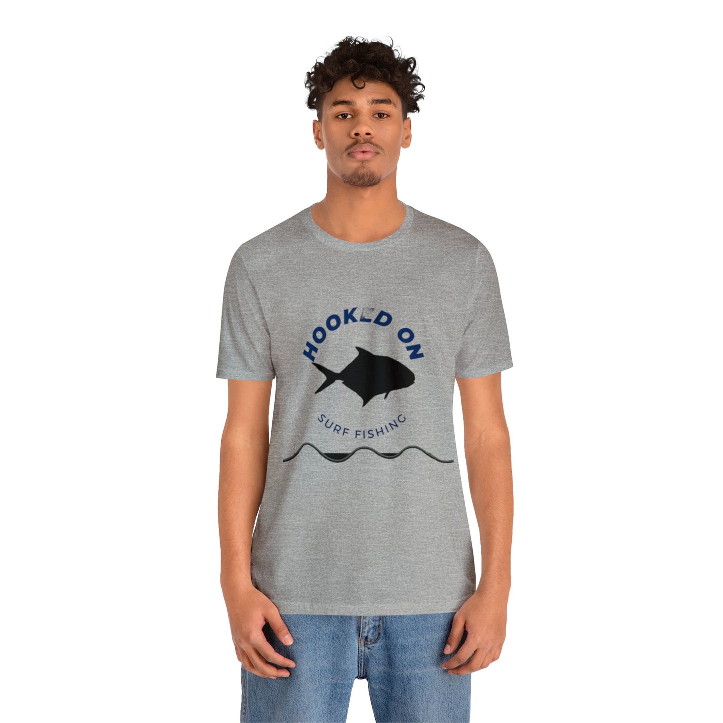 Hooked On Surf Fishing Unisex Jersey Short Sleeve Tee