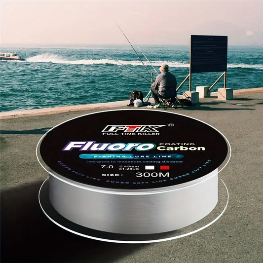 300M 21 LB Fluorocarbon-Coated Nylon Monofilament Fishing Line, Super Strong Anti-bite Sensitive Line, Fishing Accessories For Freshwater or Saltwater. This 21 LB fluorocarbon-coated nylon monofilament fishing line is perfect for any angler. With its strong and durable design, it offers great knot strength and abrasion resistance for a reliable fishing experience. The fluorocarbon coating ensures low visibility in the water, increasing your chances of a successful catch.