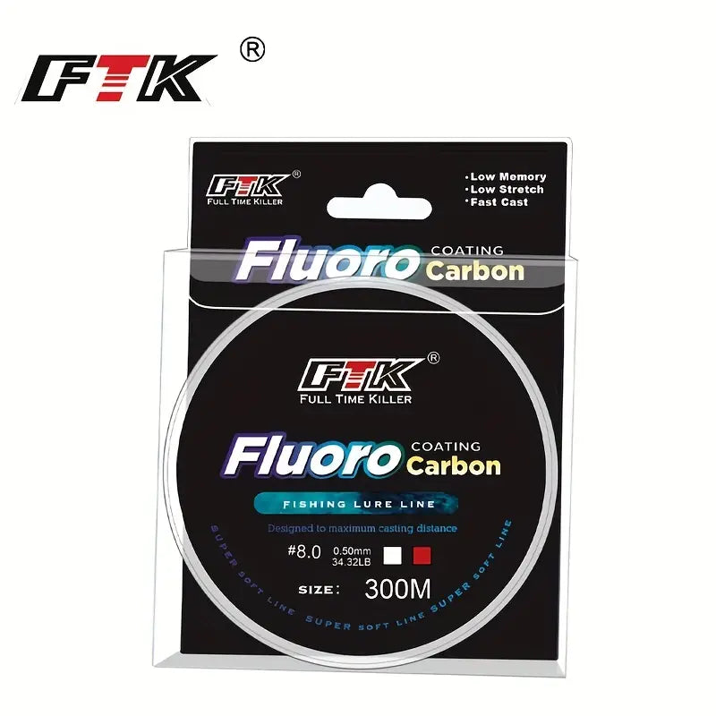 300M 21 LB Fluorocarbon-Coated Nylon Monofilament Fishing Line, Super Strong Anti-bite Sensitive Line, Fishing Accessories For Freshwater or Saltwater. This 21 LB fluorocarbon-coated nylon monofilament fishing line is perfect for any angler. With its strong and durable design, it offers great knot strength and abrasion resistance for a reliable fishing experience. The fluorocarbon coating ensures low visibility in the water, increasing your chances of a successful catch.