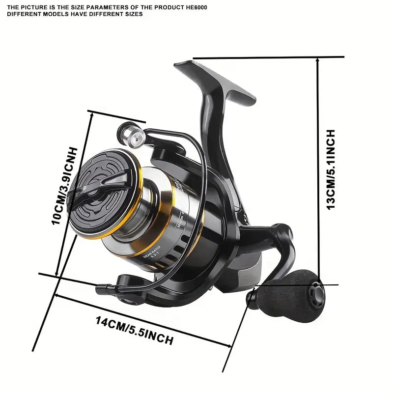 HE 7000 Series Fresh And Saltwater Fishing Reel ,7+1 Gear Ratio