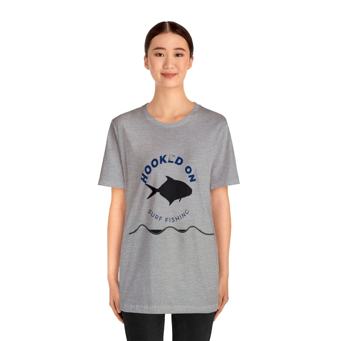 Hooked On Surf Fishing Unisex Jersey Short Sleeve Tee