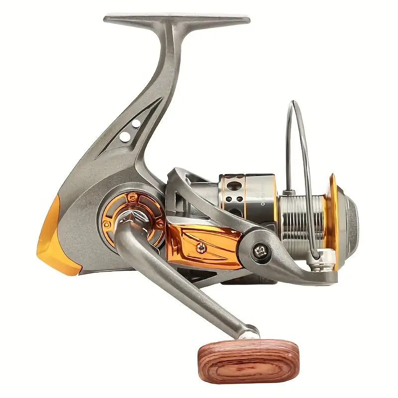 DC 7000 Series  5:2:1 Speed Ratio Fishing Reel (Silver/Gold/Wood)