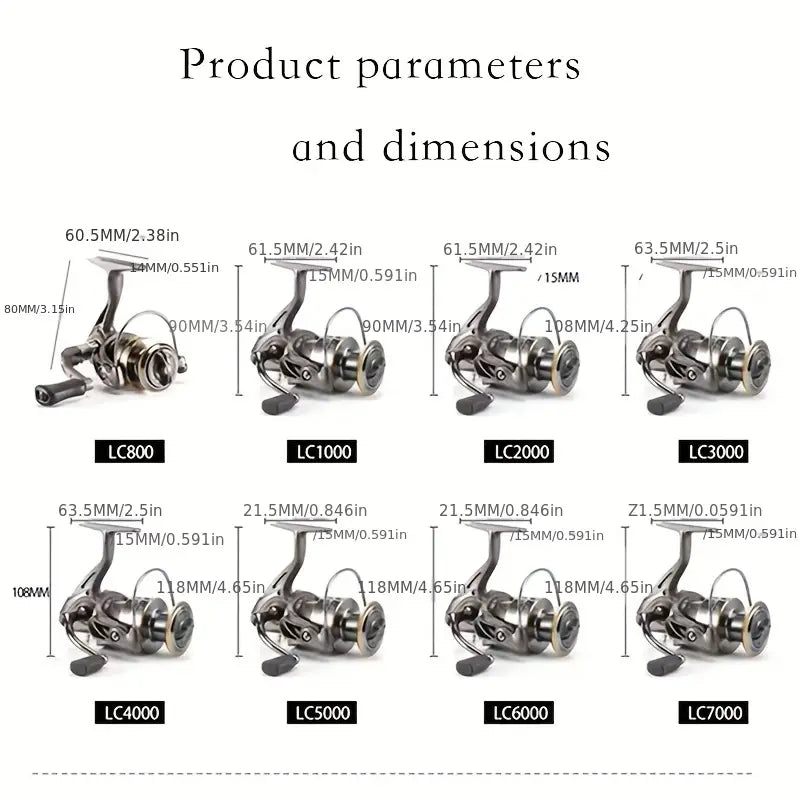 LC 7000 5.2:1 Gear Ratio Aluminum Alloy Spinning Reel (Metal Ball Grip)