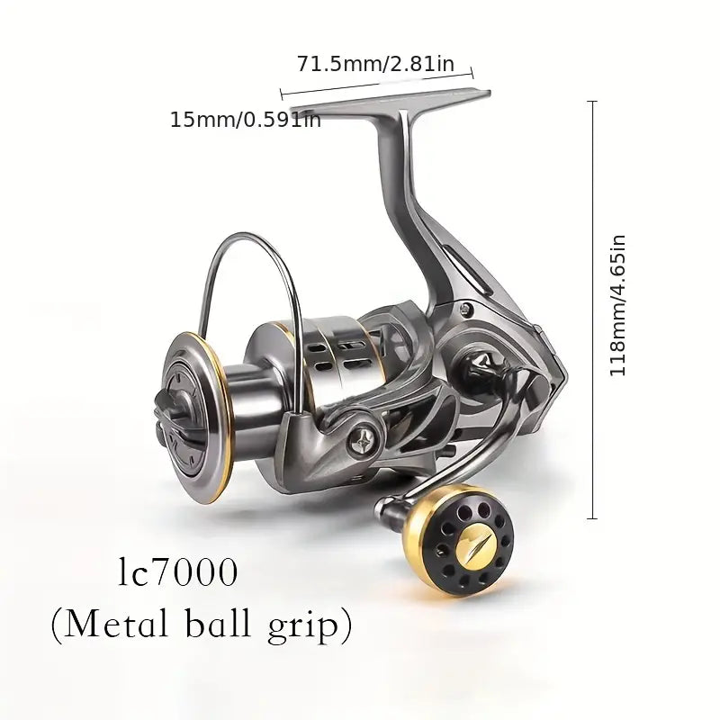 LC 7000 5.2:1 Gear Ratio Aluminum Alloy Spinning Reel (Metal Ball Grip)